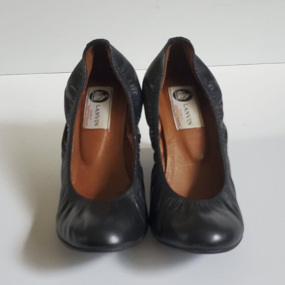 Lanvin leather ballet wedges - black size 36 1/2 - Picture 1 of 10